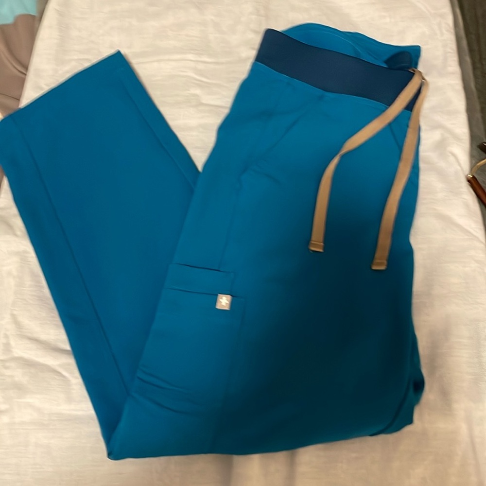 Figs Island Blue Scrub Bottoms (worn once)